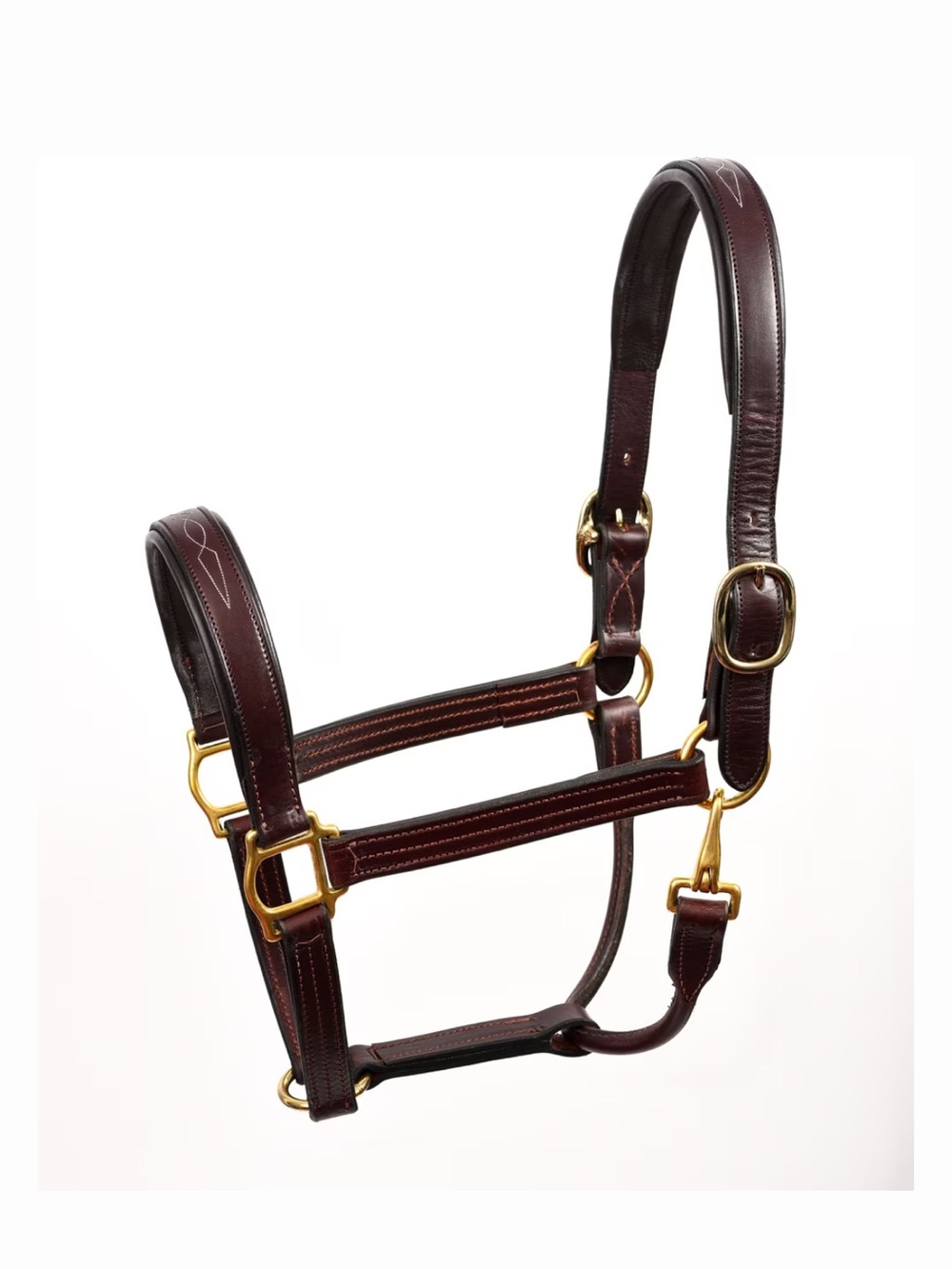 Perri's Leather Fancy Stitched Leather Padded Horse Halter Havana SZ Horse $188